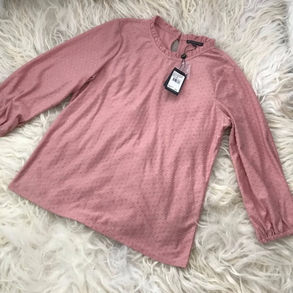 Adrianna Papell Pink long sleeve top - Picture 1 of 6
